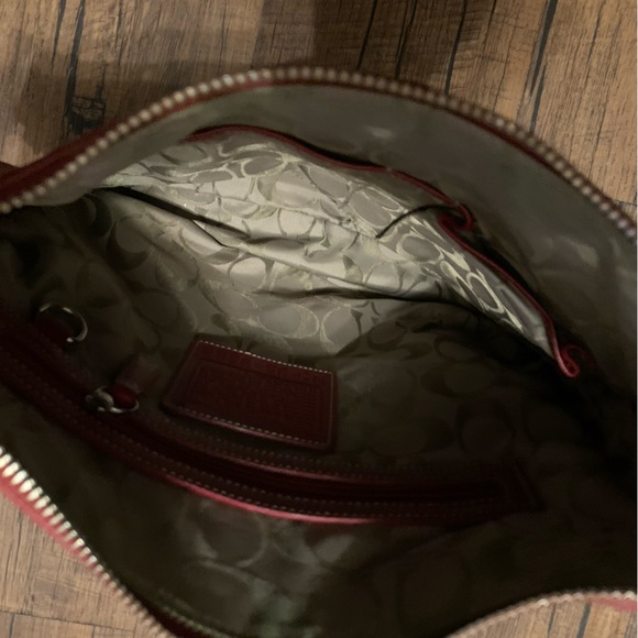 Coach Slim Legacy Red Leather Hobo Handbag - Picture 5 of 5
